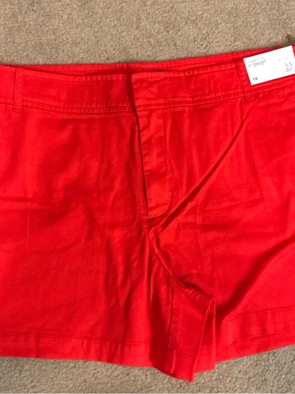 New York & Company Bright Red Women's Flat-Front Shorts